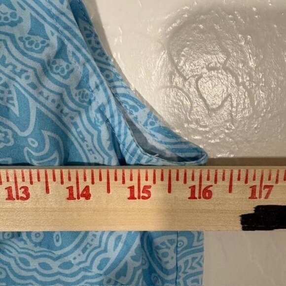 J McLaughlin Dress Womens XS Paisley Sleeveless Ruffle Collar Pockets - Picture 7 of 8